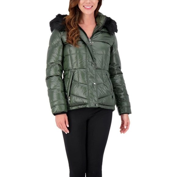 Vince Camuto Women's Faux Fur Trim Coat M NwT RACK435411AFA